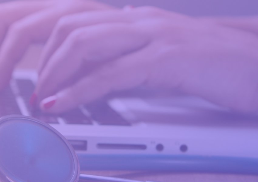 Image: A nurse uses a computer to access and manage client data while ensuring compliance with NEN 7510 standards, ensuring the security and confidentiality of patient information.