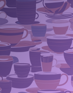 A diverse array of coffee mugs arranged in a pattern, symbolizing the gathering of various professionals from different fields for a collaborative and insightful exchange over coffee at the Information Security Open Tables event.