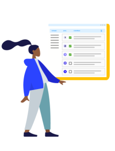 An image of a person looking at their checklist provided by Isuna's compliance software.